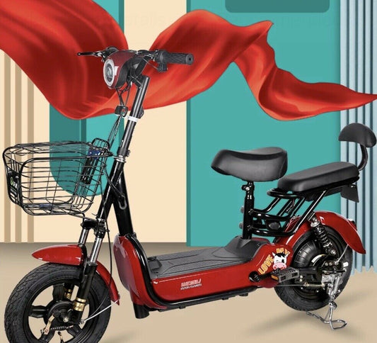 500 Watt Tiger Jet 2 Seater Electric Motor Scooter Bicycle with Pedals "NO LICENSE REQUIRED"